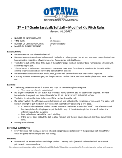 2 nd &ndash; 3 rd Grade Baseball/Softball &ndash; Modified Kid Pitch Rules