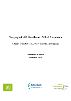 Nudging in Public Health &ndash; An Ethical Framework