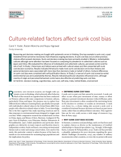 Culture-related factors affect sunk cost bias