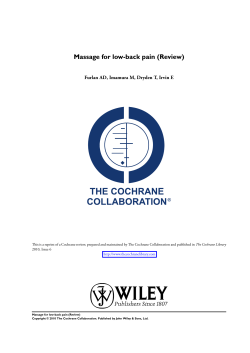 Massage for low-back pain