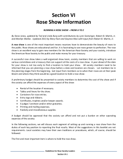 Section VI Rose Show Information