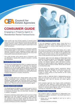 CEA`s consumer guide on residential rental transactions