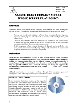 sacred heart primary school whole school play policy