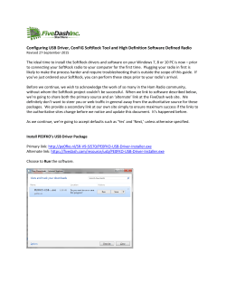 Configuring USB Driver, ConFiG SoftRock Tool and High Definition