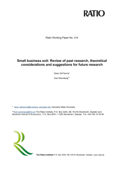 Small business exit: Review of past research, theoretical