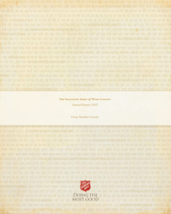 The Salvation Army of Wake County Annual Report 2007 Every