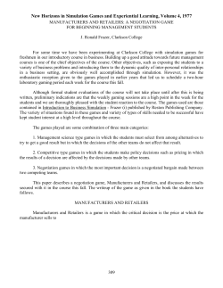 manufacturers and retailers: a negotiation game for beginning