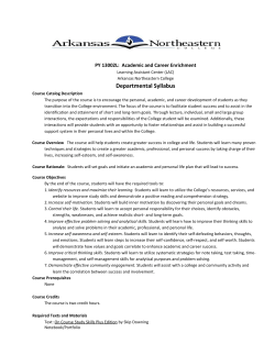 Personal Development course - Arkansas Northeastern College