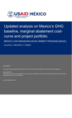 Updated analysis on Mexico`s GHG baseline, marginal abatement cost