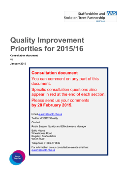 Quality Improvement Priorities 2015-16 v1
