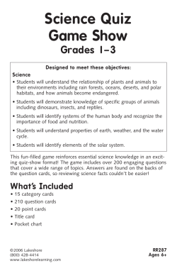 Science Quiz Game Show