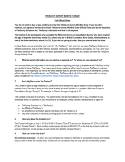 TEKSAVVY SURVEY MONTHLY DRAW! Full Official Rules You do
