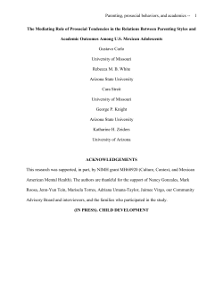 Parenting, prosocial behaviors, and academics