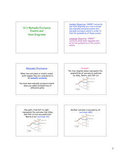 12.3 Mutually Exclusive Events and Venn Diagrams