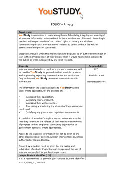 Privacy - YouSTUDY