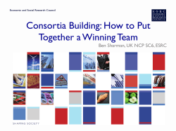 Consortia Building: How to Put Together a Winning Team