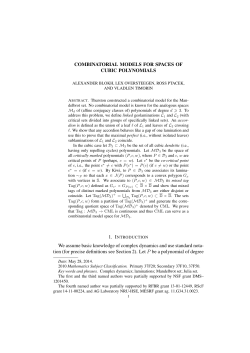 COMBINATORIAL MODELS FOR SPACES OF CUBIC