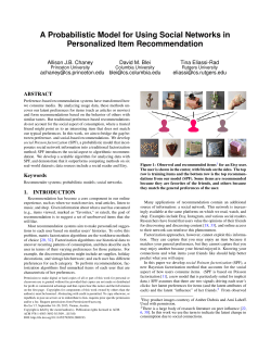 A Probabilistic Model for Using Social Networks in Personalized