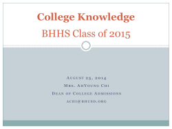 College Knowledge BHHS Class of 2015