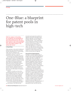 One-Blue: a blueprint for patent pools in high-tech
