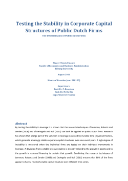 The determinants of capital structure for public Dutch firms