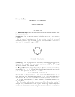 Notes by Eric Katz TROPICAL GEOMETRY 1. Introduction 1.1. Two