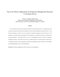 Fuzzy Set Theory Applications in Production Management Research