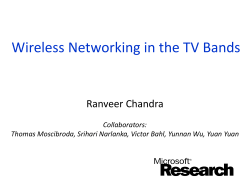 Networking in the TV Bands