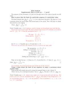 Real Analysis Supplemental: How to write an ϵ &ndash; N proof. The