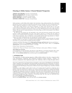A Cheating in Online Games: A Social Network - CSE