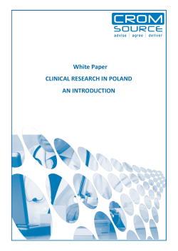 Clinical Research in Poland. An Introduction