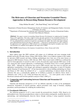 The Relevance of Glaserian and Straussian Grounded Theory