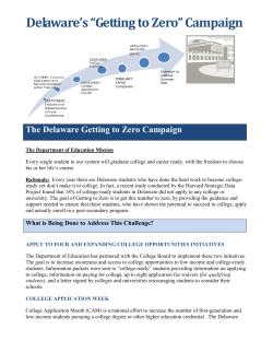 The Delaware Getting to Zero Initiative