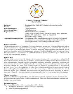 Managerial Economics