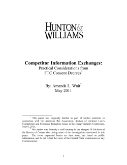 Competitor Information Exchanges: Practical Advice from FTC