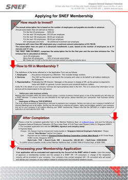 Applying for SNEF Membership How much to Invest?