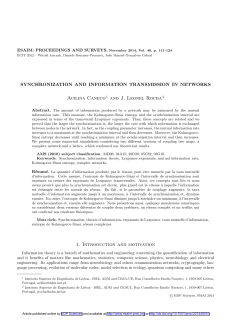 Synchronization and information transmission in networks
