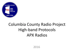 Columbia County Radio Project Highband Protocols
