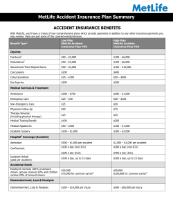 Accident Insurance Benefit Summary