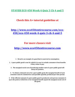 STAYER ECO 450 Week 4 Quiz 3 Ch 4 and 5