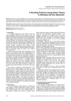 A Routing Protocol using Game Theory in Wireless Ad Hoc Networks