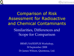 Assessment of Risks from Radioactive and Chemical Contaminants