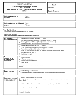 enforcement process required - District Court of Western Australia