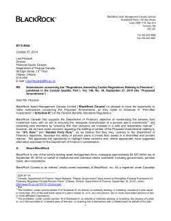 1 BY E-MAIL October 27, 2014 Lisa Pezzack Director