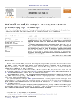 Cost based in-network join strategy in tree routing sensor
