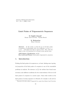 Limit Points of Trigonometric Sequences 1. Introduction