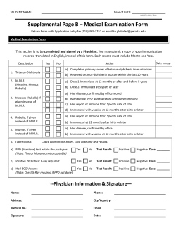Supplemental Page B &ndash; Medical Examination Form