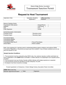 Tournament Sanction Form - Ontario Sledge Hockey Association