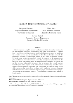 Implicit Representation of Graphs
