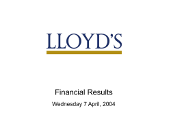 Lloyd`s Financial Results presentation 2004